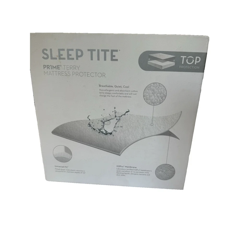 Malouf Sleep Tite Prime Terry Waterproof Mattress Protector Twin Size Bed New